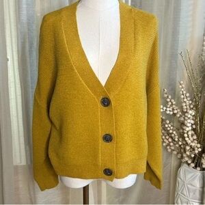 Design Lab Lord & Taylor Yellow Cardigan Sweater
